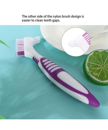 ZJchao Denture Cleaning Brush Set - 2pcs Double-Sided Oral Care Brushes for Effective Household Cleaning - Buy Online on GoSupps.com