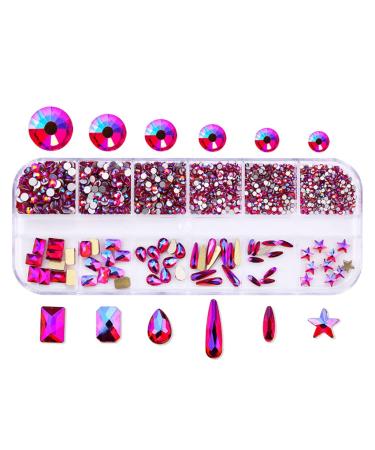 12 Grids Glass Nail Art Decorations Multi-Shape Multi-Size Nails Ornaments Manicure Decor DIY Crafts Accessories Nail Art Decoration 3d Multi-Color