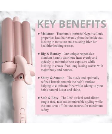 FoxyBae Baby Blush Wavy Baby Triple Waver - Tourmaline-Infused 3 Barrel Ceramic Waver - Buy Online on GoSupps.com