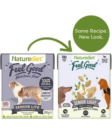 Naturediet - Feel Good Wet Dog Food Natural and Nutritionally Balanced Senior-Lite 390g (Pack of 18) - Buy Online on GoSupps.com