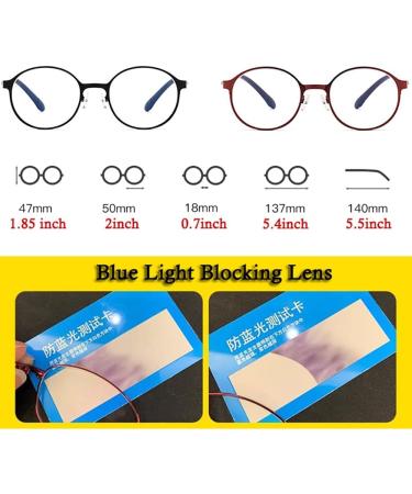 Retro Round Reading Glasses for Women - Blue Light Blocking Eyeglasses with Alloy Frame - Fashionable Red Computer Readers - Buy Online on GoSupps.com