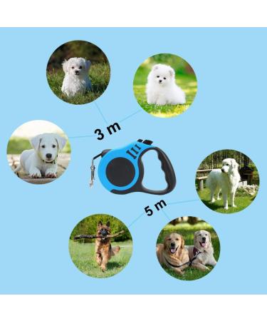Retractable Dog Leash for All Sizes - 3m Blue Extendable Leash for Small Medium & Large Dogs - Buy Online on GoSupps.com