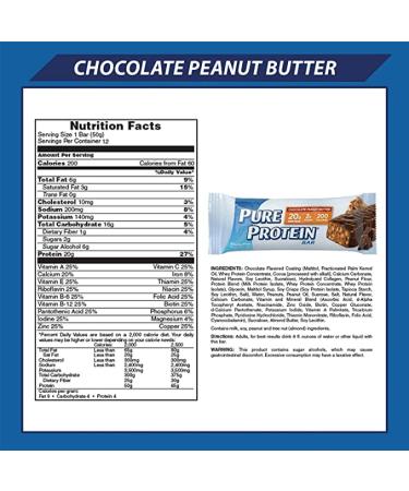 Buy Pure Protein Bars - Chewy Chocolate Chip Deluxe & Peanut Butter | International Shipping - Box of 6 - Buy Online on GoSupps.com