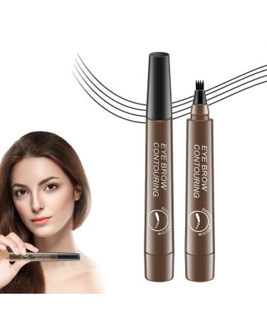 Makefullbeauty Eyebrow Pen, Magic Eyebrow Pencil, 3D Waterproof Microblading Eyebrow Pencil Contouring Pen, Long Lasting, Smudge Proof, Creates Natural Looking Brows (Dark Brown)
