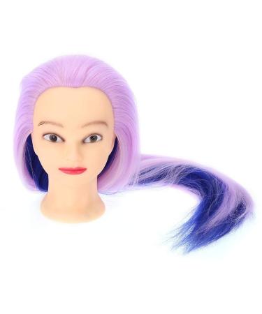 Two-Tone Styling Head Doll for Cosmetology | 63-68 cm Practice Model with Free Clamp - Rose-Violet & Sapphire - Buy Online on GoSupps.com