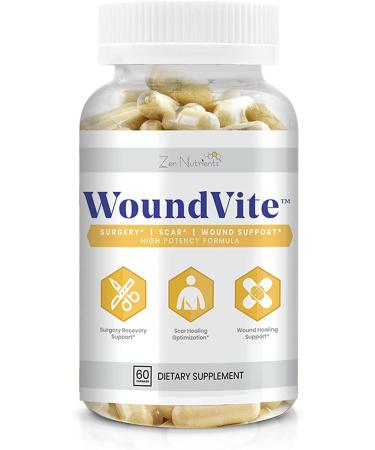 Zen Nutrients WoundVite Pre Post Surgery Support | Scar Treatment w/ Bromelain, Turmeric & Arnica - 60 Vegan Caps - Buy Online on GoSupps.com