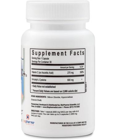 Biopharma Scientific NanoNAC + Vitamin C 600mg + 270mg | Immune Support Supplement - Buy Online on GoSupps.com