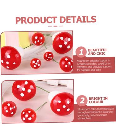 Alipis 60 Pcs Mushroom Cake Toppers Lovely Tiny Mushrooms Birthday Cake Decorations Woodland Theme Cupcake Toppers Cute Mushroom Cupcake Topper Balloon Pump Paper Cup Foam Statue Red - Buy Online on GoSupps.com