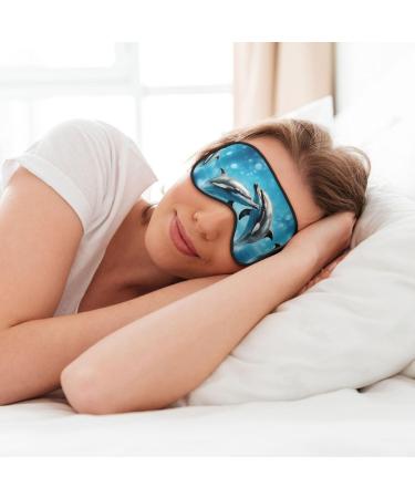 Dolphins in Love Print Unisex Eye Mask | Soft Comfort Travel & Yoga Sleep Shade - Buy Online on GoSupps.com