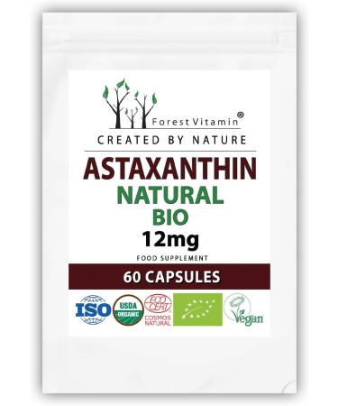 Forest Vitamin Astaxanthin 12mg - Natural Bio Antioxidant - 60 Vegan Oil Capsules for Health & Beauty - Buy Online on GoSupps.com