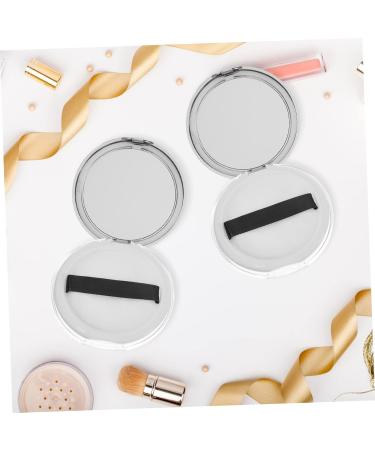 POPETPOP 2pcs Box Loose Powder Box Makeup Powder Puff Compact Powder Case 5g Powder Case Take a Bath Sample 7.5x7.5cm Silver - Buy Online on GoSupps.com