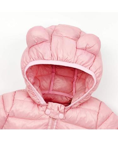 Kids Pink Puffer Jacket | Hooded Winter Coat for Boys & Girls | Lightweight Outerwear 2-3 Years - Buy Online on GoSupps.com