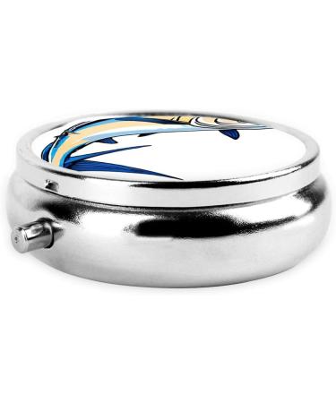 Decorative Round Pill Box - 3 Compartment Portable Travel Medicine Organizer for Vitamins and Tablets - Buy Online on GoSupps.com