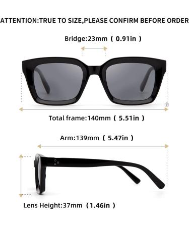 Amorays Fashion UV400 Oversized Square Reading Sunglasses for Men & Women - Stylish Black Frames (2.50) - Perfect for Sun Protection - Buy Online on GoSupps.com