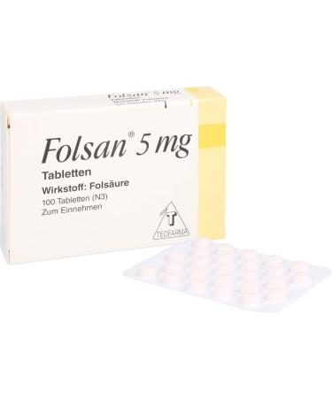 Folsan 5 mg Tablets - 100 St | Buy Internationally | Fast Shipping & Best Prices - Buy Online on GoSupps.com