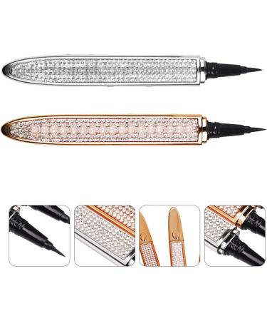 STOBAZA Lot de 2 Stylos Eyeliner Auto-Adh sifs Waterproof Effet Diamant Paillet Couleur Rose Perl Or Maquillage Yeux R sistant la Transpiration Contour Pr cis et Intense - Buy Online on GoSupps.com