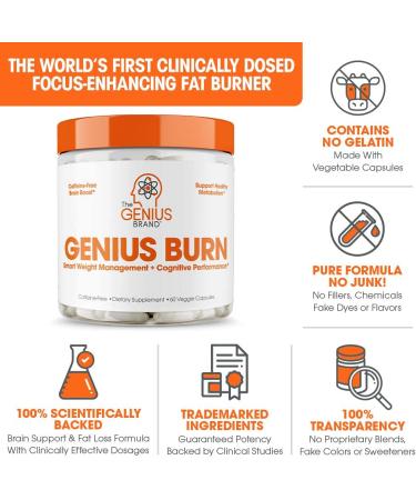 Genius Fat Burner - 60 Capsules for Men & Women | Optimize Weight Loss & Boost Energy - Buy Online on GoSupps.com