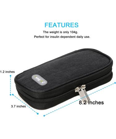 YOUSHARES Insulin Cooler Bag | Diabetic Supply Bag - Keep Your Insulin Safe & Cold (Black) - Fast International Shipping - Buy Online on GoSupps.com