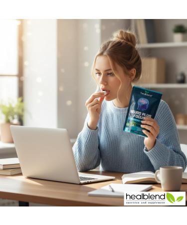 Healblend Neuro Plus Focus Chewing Gums - Peppermint Flavor - Nootropic Energy Gum with Caffeine L-Theanine Rhodiola - Supports Memory Mental Clarity & Concentration - 90 Pieces (1) - Buy Online on GoSupps.com