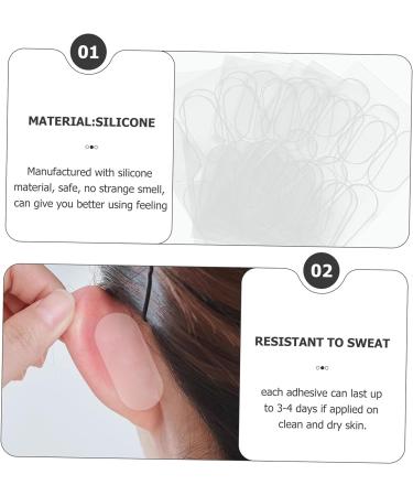 Silicone Ear Patch Stickers 60pcs - Portable Cosmetic Makeup Correction Tape - Transparent Earring Cosmetics Ear Tape 3.7x1.6cm - Buy Online on GoSupps.com