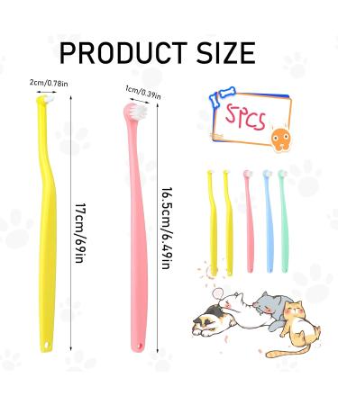 Buy Soft Bristle Pet Toothbrush Set for Small Dogs & Cats - 5 Pcs Round & Pointed Heads Ideal for Puppy & Kitten Dental Care - Buy Online on GoSupps.com