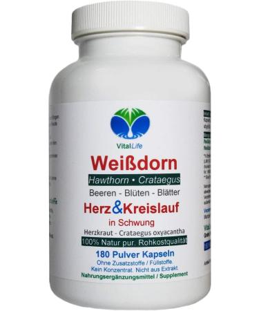 Windendorn Hawthorn Capsules - Pure Cardiovascular Support with Hawthorn Berries Leaves & Flowers - 180 Additive-Free Capsules - Buy Online on GoSupps.com
