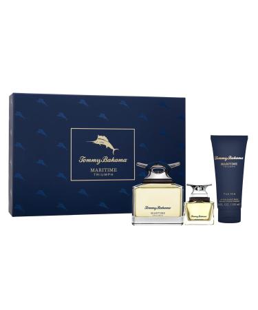 Tommy Bahama Maritime Triumph Eau de Cologne for Men Notes of Violet Cedar Cashmere Spicy & Masculine Scent 3 PC Gift Set