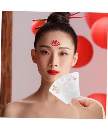 BELLIFFY 1 Set Hanfu Forehead Patch Facial Painting Stencils Birth Stencil Face Paint White Pvc - Buy Online on GoSupps.com