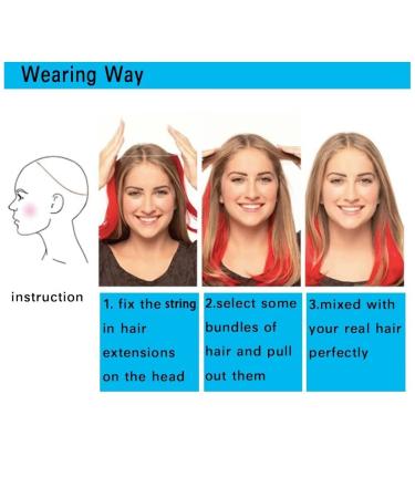 Buy Iluu Secret Hidden Wire Straight Hair Extensions - 22in 80g Heat-Resistant Synthetic Fiber Blonde Highlights for Women - International Shipping Available - Buy Online on GoSupps.com