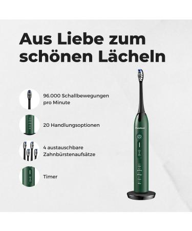 Pixiedent Onyx Electric Toothbrush - 4 Replacement Brushes 5 Modes Timer & Pressure Sensor 96 000 Sonic Movements - International Shipping Available - Buy Online on GoSupps.com