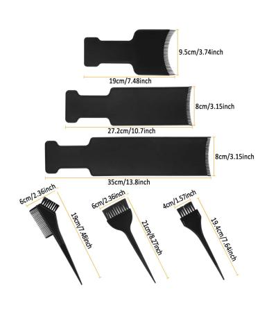 Professional Balayage Board & Hair Dye Set | 3 Colored Brushes & Comb | DIY Hair Coloring for Salon & Home | Black - International Shipping Available - Buy Online on GoSupps.com
