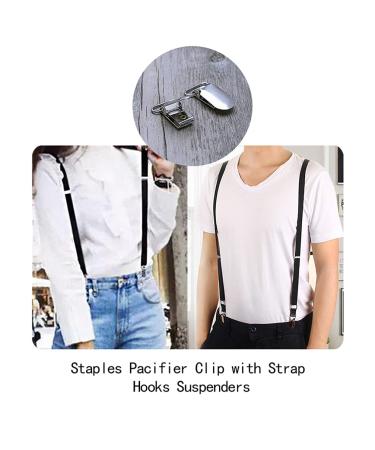 50 Metal Tights Baby Bibs Clips - Stocking Holder & Pacifier Straps | Buckle Clips for Men - White Overall Braces - Buy Online on GoSupps.com