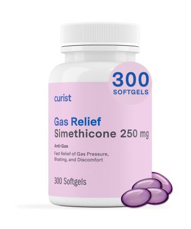 Curist Gas Relief Simethicone 250 mg Softgels (300 Count) - Fast Digestive Relief Bloating Relief & Anti Flatulence Gas Pills for Adults aids Gas and Bloating Relief (300 Soft gels)