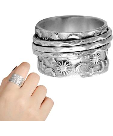 Spinner s Couple Relieving Stress Jewelry Spinner Sun and Moon | Stainless Steel Swivel Commitment Engagement Steel s for Teens Girls Znet-au - Buy Online on GoSupps.com