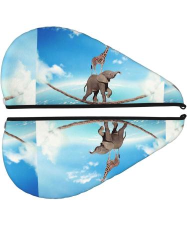 Hair Towel Wrap - Quick Drying Turban with Button | Elephant Giraffe Design - Perfect Hair Drying Solution - Buy Online on GoSupps.com