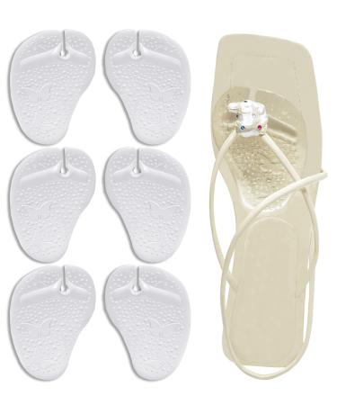Urwalk Gel Metatarsal Pads for Thong Sandals Flip-Flops  3 Pairs Self-Adhesive Forefoot Pads  Anti-Slip Ball of Foot Cushion Insoles for Women and Men  All Day Pain Relief ( Transparent)