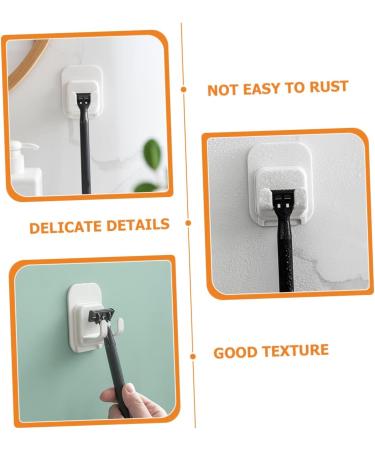 Osaladi Self-Adhesive Razor Hook Hanger - 4-Piece Utility Set for Wall Storage | ABS Razor Holder & Stands in White - Buy Online on GoSupps.com