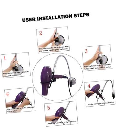 Alipis Adjustable Blow Bathroom Storage Suction Hair Stand Cup Steel Holder Dryer Rack Hands - Buy Online on GoSupps.com