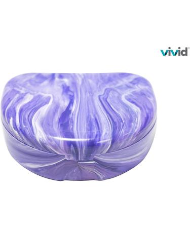 Orthodontic Retainer Case - Purple Marble | Portable Denture & Mouthguard Holder - Buy Online on GoSupps.com