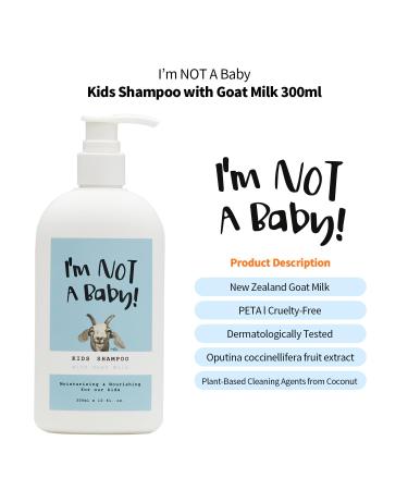 Kids Shampoo - Dermatologist Tested | Cruelty-Free | Zero Silicon | Gentle Goat Milk Formula | 10 Fl Oz | Perfect for Kids - Buy Online on GoSupps.com