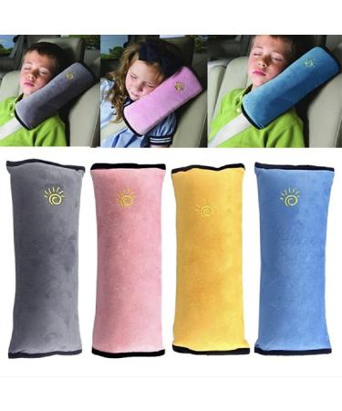 crazy bean Seat Belt Pads for Kids Seat Belt Padding Comfort Harness Pads Seat Belt Covers Seatbelt Strap Cover Kids Protection Travel Strap Shoulder Pad Blue + Pink + Grey + Yellow