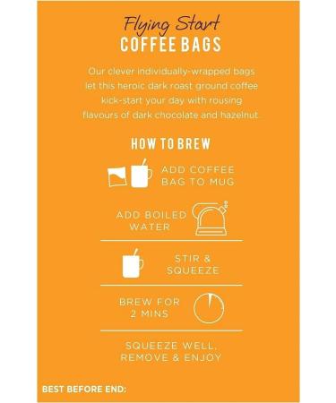 Taylors of Harrogate Flying Start Coffee Bags - 4 Packs of 10 Bags 40 Bags Total - Buy Online on GoSupps.com