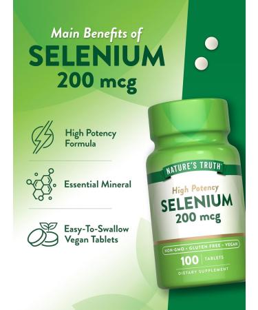 Nature's Truth High Potency Selenium 200 mcg Tablets - 100 ct Pack of 3 - Buy Online on GoSupps.com