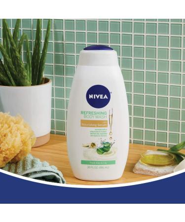 Nivea Refreshing Body Wash with Aloe & Lily - 20 fl oz | Hydrating & Refreshing Clean - Buy Online on GoSupps.com