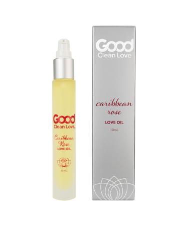 Good Clean Love Caribbean Rose Love Oil 100% Natural Massage & Intimate Body Oil Made with Pure Essential Oils Exotic Floral Scent & Aphrodisiac Fragrances Pump Spray 10mL 10 ml