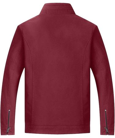 Shop Hanxiulin Fleece Plush Jacket for Men - Warm Hooded Coat in XXL Wine | Elegant Autumn & Winter Fashion - Buy Online on GoSupps.com
