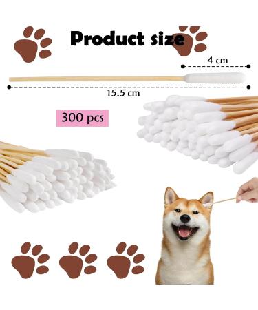 CEZKFH 300 Pack Cotton Swabs for Dogs & Cats - Long 15cm Pet Ear Cleaning Sticks - Ideal for Ear Care & Hygiene - Buy Online on GoSupps.com