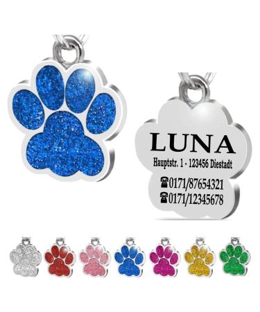 Ibera Gifts - Personalized trailers for small to medium -sized dogs and cats in paw shape - engraving dog brand collar dog hall band Name personalized