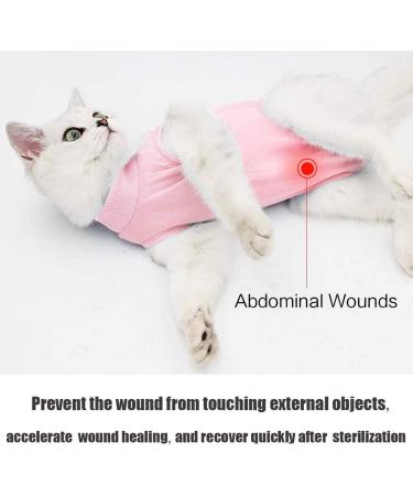 Cat Recovery Suit for Abdominal Wounds and Skin Diseases - Vet Recommended E-Collar Alternative - Medium Pink - Buy Online on GoSupps.com