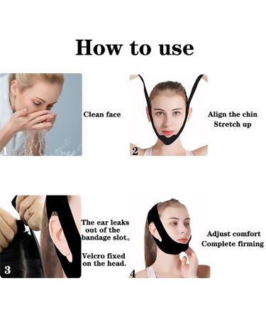 WIDVIH Reusable Silicone Double Chin Reducer V Line Lifting Strap | Anti Wrinkle V Shaped Silicone Lift Bandage for Men and Women - Black - Buy Online on GoSupps.com